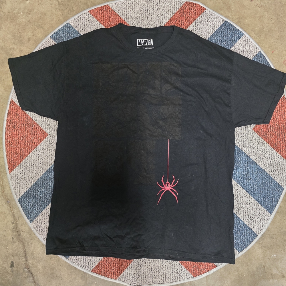 Marvel Black Tee with Red Spider Design